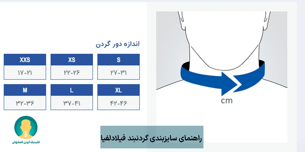 راهنمای سایزبندی گردنبند فیلادلفیا